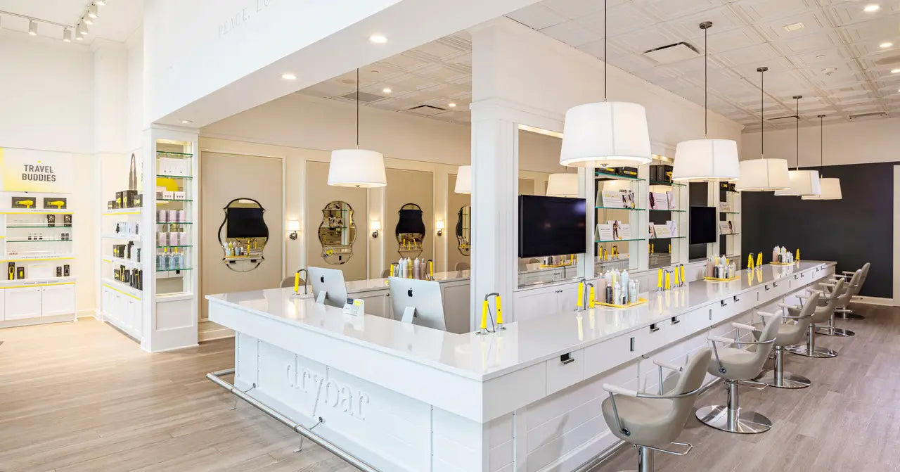 White quartz countertops in modern salon with polished finish and clean edges — premium stone countertops installed by Signature Stone Las Vegas