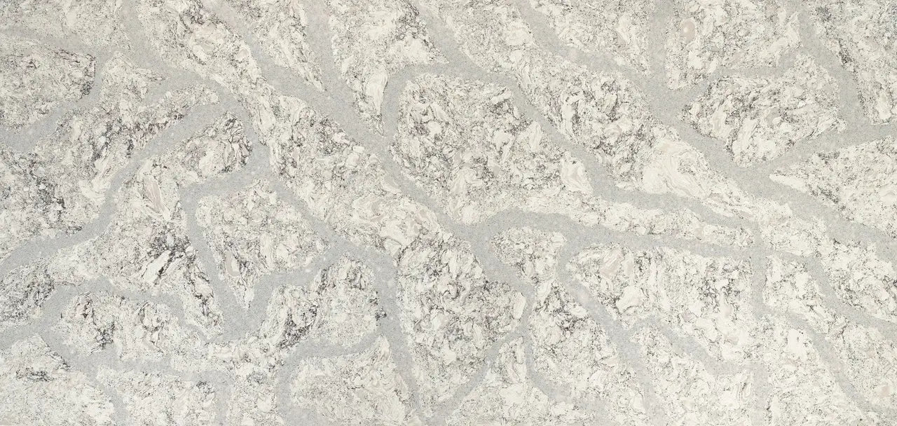 Summerhill quartz surface with cream and gray veining and smooth polished finish — premium countertop fabrication by Signature Stone Las Vegas
