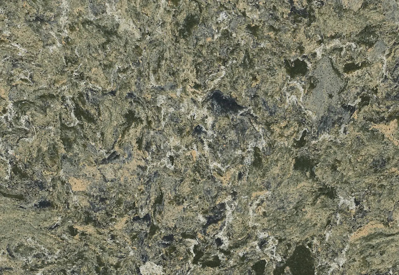 Wentwood granite surface with mottled gray, green and beige natural patterns — premium stone countertops installed by Signature Stone Las Vegas