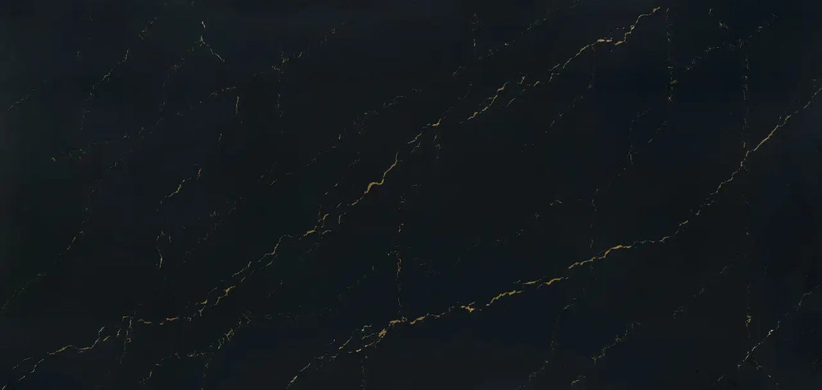 Dark marble surface with golden veining and polished finish — premium countertop fabrication by Signature Stone Las Vegas